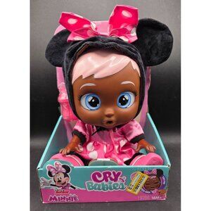 Cry Babies Minnie Doll Disney Junior Interactive Baby With Real Tears Pink Outfi